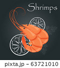 Boiled shrimps. Cooked tiger prawn. Shrimps on 63721010