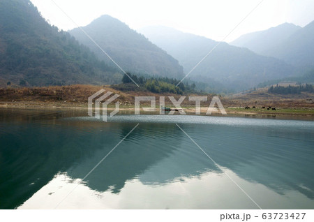 River landacape of the Mount Danxia area 63723427