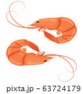 Boiled shrimps. Cooked tiger prawn. Shrimps 63724179
