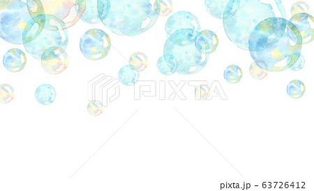 水彩で描いたシャボン玉の背景イラスト 63726412