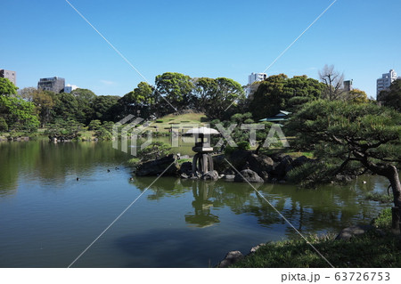 清澄庭園　春日燈籠と富士山 63726753