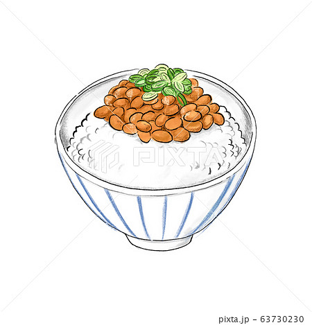 納豆ご飯のイラスト素材