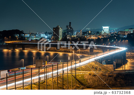 日立市国道6号線海の上のS字カーブ02　横構図 63732368