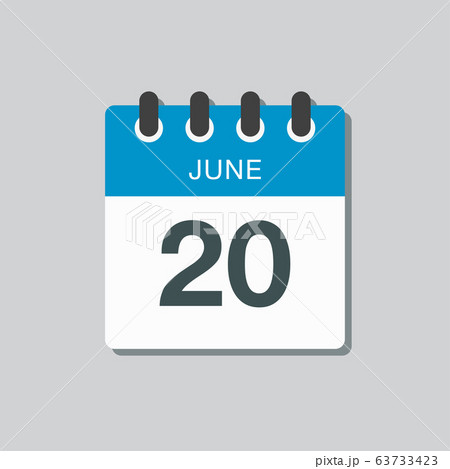 Icon calendar day 20 June, summer days of the year Icon calendar day 20 June, summer days of the year 63733423
