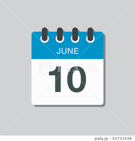 Icon calendar day 10 June, summer days of the year 63733438