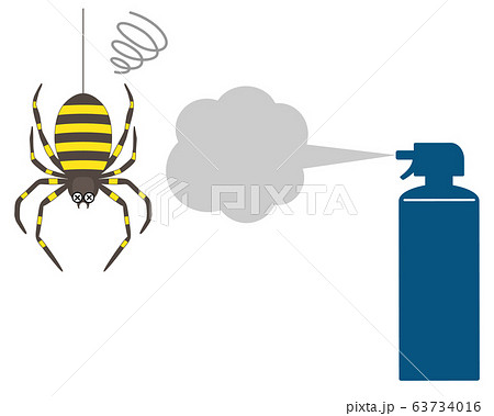 殺虫剤スプレーで瀕死のクモのイラスト素材