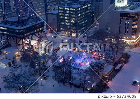 札幌雪まつり会場 北海道札幌市の観光イメージの写真素材