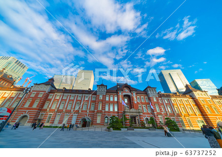 日本の東京都市景観　東京駅前などを望む＝3月15日 63737252