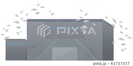 倒産　工場　会社　製造所　破綻　負債　イラスト 63737357