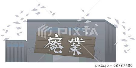 工場　廃業　会社　製造所　破綻　負債　イラスト 63737400
