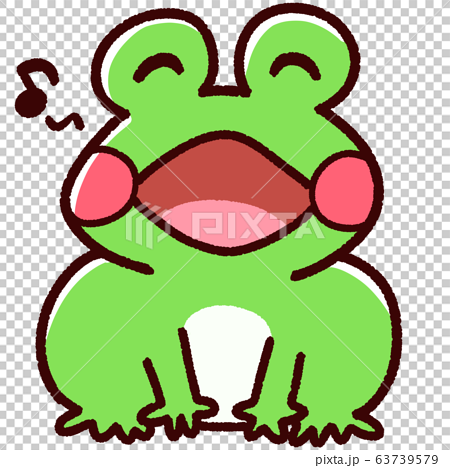 歌を歌うかわいいカエルのイラスト素材