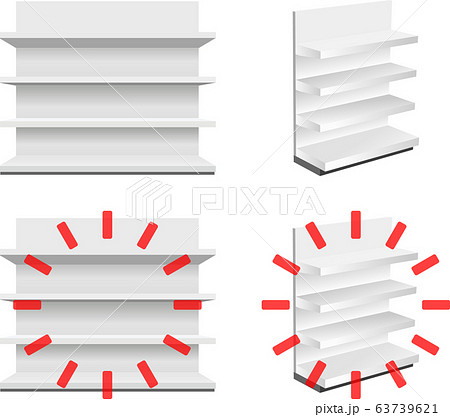 Empty Supermarket Shelves Vector Illustration Stock Illustration