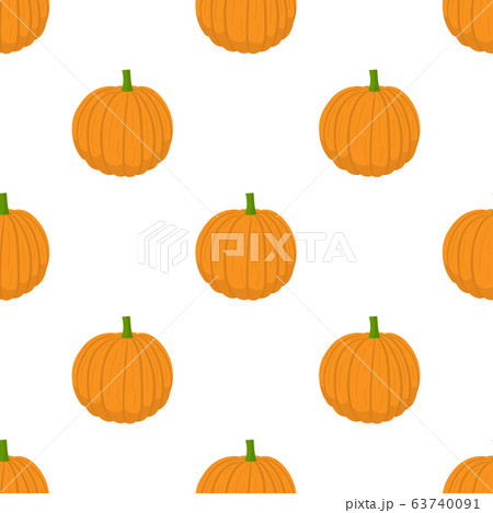Seamless pattern with fresh orange pumpkin 63740091