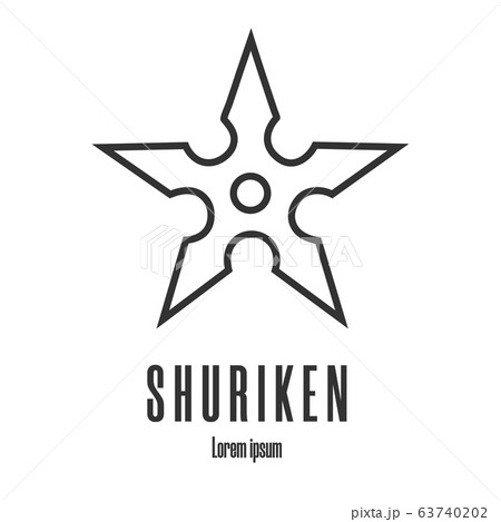 Line Style Icon Of A Shuriken Ninja Weapon Logo のイラスト素材