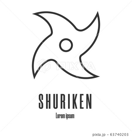 Line Style Icon Of A Shuriken Ninja Weapon Logo のイラスト素材