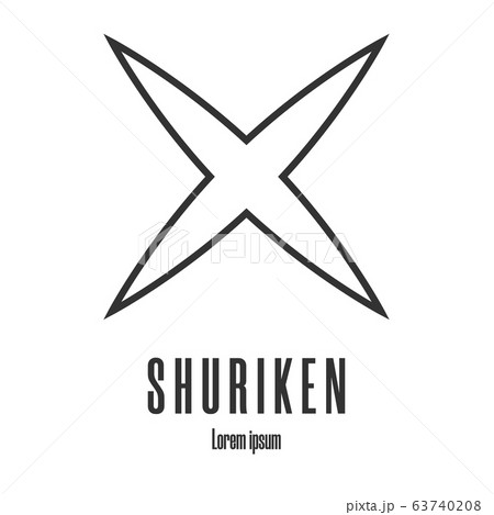 Line style icon of a shuriken. Ninja weapon. Logo, 63740208