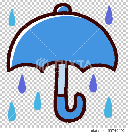 Cute blue umbrella and rain 63740402