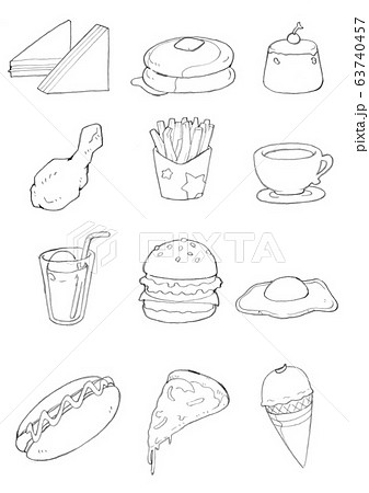 食べ物 主にファストフード のイラスト素材 食べ物 主にファストフード のイラスト素材