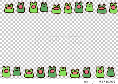かわいいカエルたちのフレーム1のイラスト素材