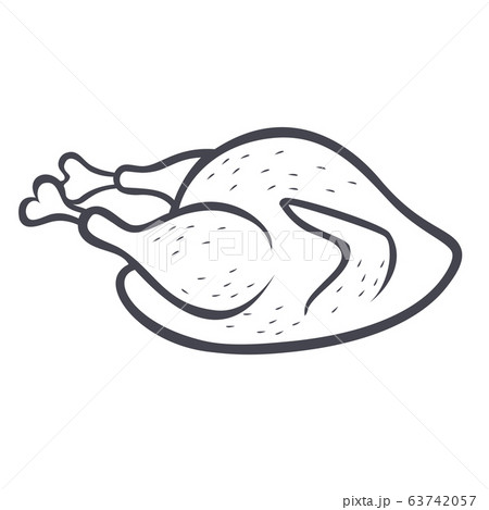 Single Isolated Grilled Turkey Cartoon のイラスト素材 63742057 Pixta