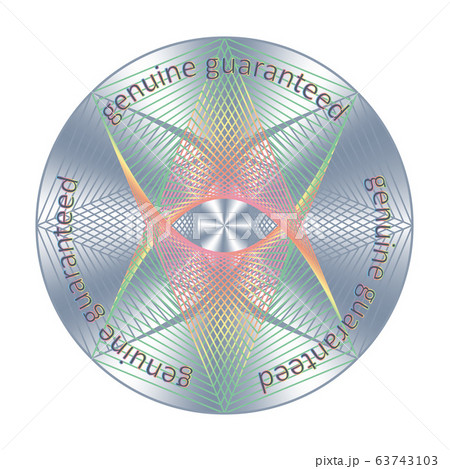Genuine guaranteed element. Round hologram sticker. 63743103