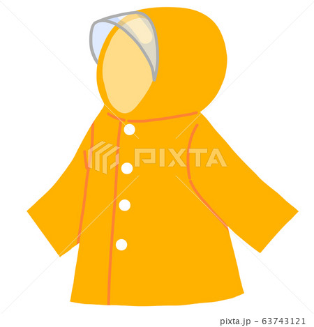 黄色いレインコート 子ども用 のイラスト素材