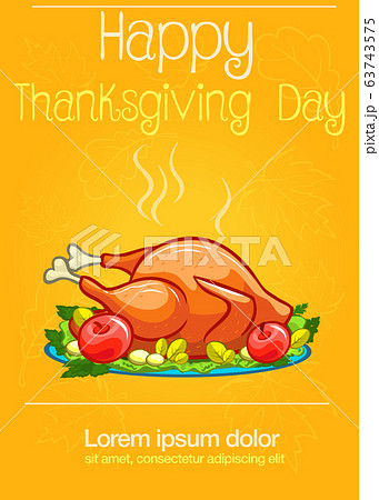Thanksgiving appetizing fried turkey meal poster. 63743575
