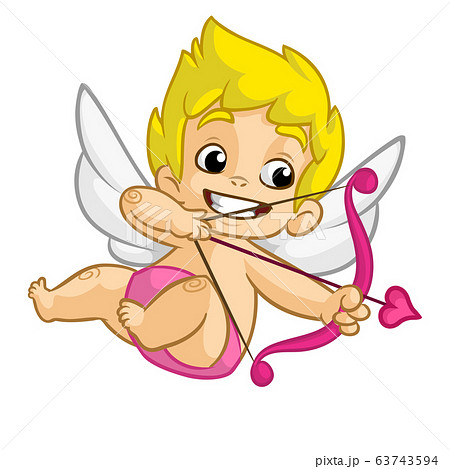 Cute cartoon cupid baby boy character with wings Cute cartoon cupid baby boy character with wings 63743594