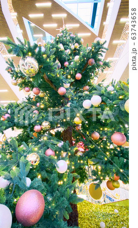New Years interior. Christmas tree, decorations. New Years interior. Christmas tree, decorations. 63743658