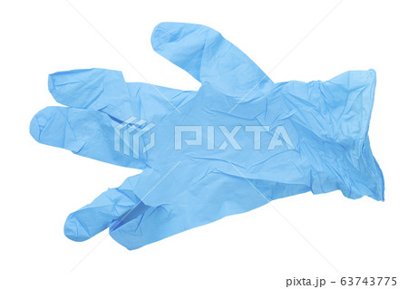 Blue medical gloves on white background. 63743775