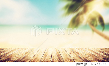 背景-夏-海-ビーチ-風景-イメージ-ヴィンテージ 63744086