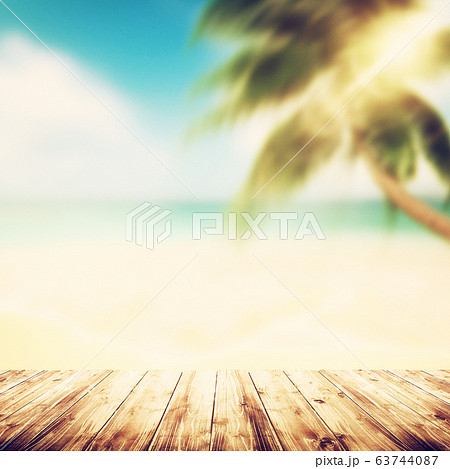 背景 夏 海 ビーチ 風景 イメージ ヴィンテージのイラスト素材