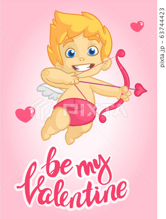 Cartoon cupid. St Valentine's vector postcard Cartoon cupid. St Valentine's vector postcard 63744423