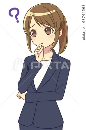 スーツの女性　考える 63744563