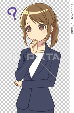 スーツの女性　考える 63744563