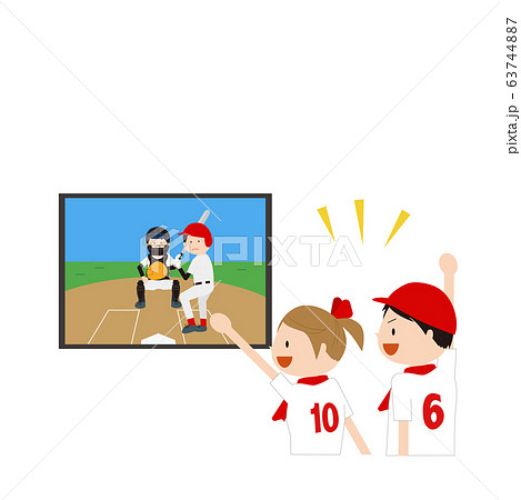 野球観戦 ライブビューングのイラスト素材