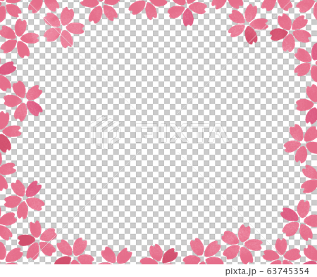 バナー背景 300 250 手描き風の桜 濃紅 Jpg Png背景透過 のイラスト素材