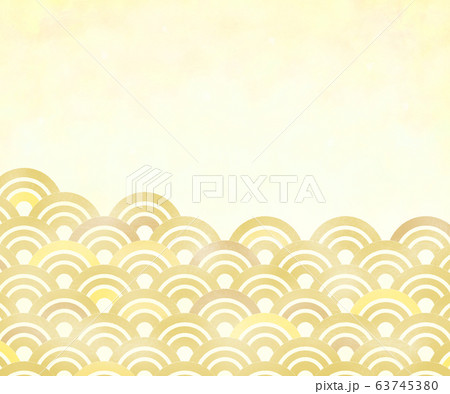 青海波 バナー背景（336：280）手描き風（黄系） 63745380