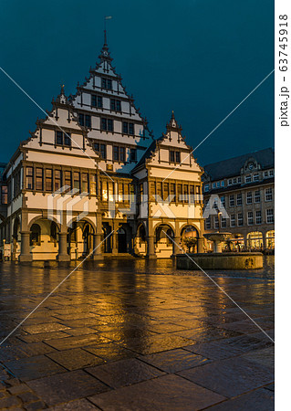 The Renaissance town hall of Paderborn, Germany. 63745918