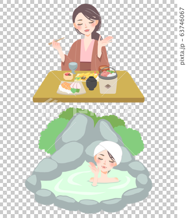 Woman enjoying a hot spring trip 63746067