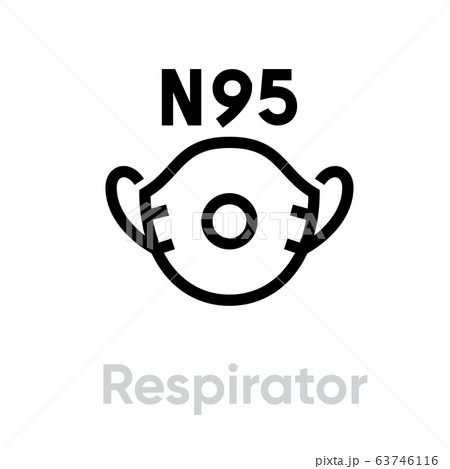 Mask N95 Respirator icon. Editable line vector. Mask N95 Respirator icon. Editable line vector. 63746116