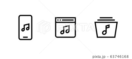 Set of Music player icons. Editable line vector. Set of Music player icons. Editable line vector. 63746168