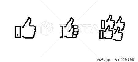 Set of Thumbs up down icons. Editable line vector. Set of Thumbs up down icons. Editable line vector. 63746169