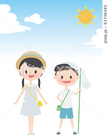 夏の子供たちのイラスト素材