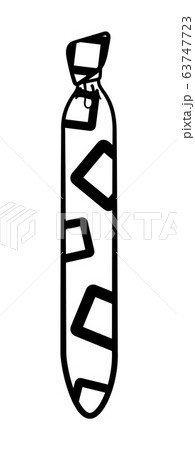 Prince Albert knot necktie with squares pattern in black lines on white background Prince Albert knot necktie with squares pattern in black lines on white background 63747723