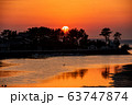 一貴山川と川口橋の夕景 63747874