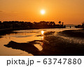 一貴山川と川口橋の夕景 63747880