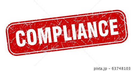 compliance stamp. compliance square grungy red 63748103