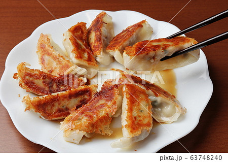 タレをかけた餃子 63748240