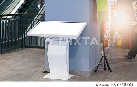 Blank billboard posters in the airport,Empty advertising billboard at aerodrome. 63748733